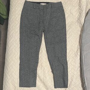 Banana Republic Gray Cropped Pants with Polkadot Detail